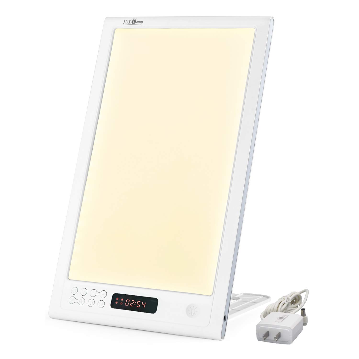 JUXLamp・・ 高照明 光 治療薬 12000lux 盛りだくさんスペクトル LED 光 目覚まし時計 ともし火 体内時辰儀 がリセット 朝寝 夜業 時差ぼけ に適し 光 目覚まし時計時辰儀 気どらずに音付き添い人 ベッドサイドランプ (DP-02)