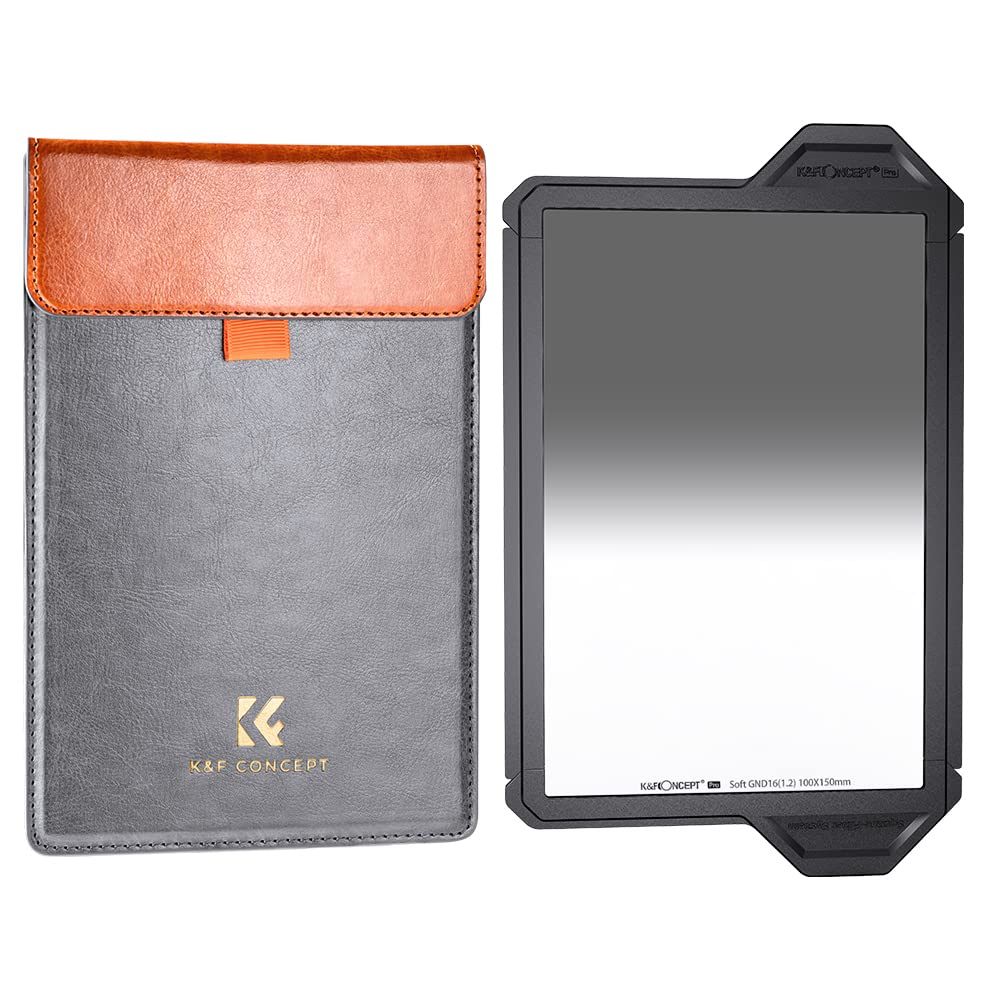 新型 KF Concept ハーフNDフィルター 角型 GND16 ソフトグラデーション 明暗差調整 GND1.2 日本製AGC光学ガラス 36層ナノコーティング 撥水防汚キズ防止 保護ケース付き 落下防止100*150*2mm（X-Proシステム）メーカー直営店