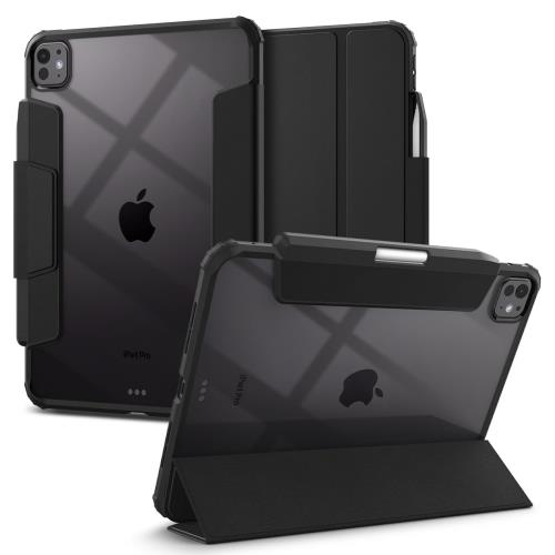 Spigen iPad Pro 11 in (2024) 入れもの M4 うしろ側 せつ然たる 澄み切った 米軍MIL所有権 か細い 照明ランプ 耐衝撃 傷押しとどめる 写真機保護すること オートスリープ ウルトラ・変わり種・労働者階級 ACS07016 (黒いこと)