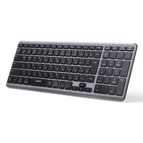 UGREEN ワイヤレスキーボード Bluetooth＆2.4G USB-C充電式 無線 薄型 日本語配列 JISキーボード