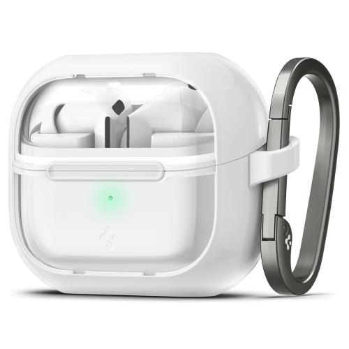 Spigen Galaxy Buds 3 Pro/Buds 3 ケース 透明 クリア ワイヤレス充電 対応 リング カラビナ付き スリム 軽量 耐衝撃 すり傷防止 ウルトラ・ハイブリッド ACS08431 (ホワイト)