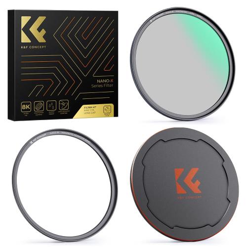 K&F Concept 55mm マグネットCPLフィルター+レンズキャップセット 磁気吸着 装着便利 日本製AGC光学ガラス サーキュラー コントラスト 反射調整用 28層ナノコーティング 超薄型 撥水防汚キズ防止 風景撮影のレンズフィルター【メーカー直営店】