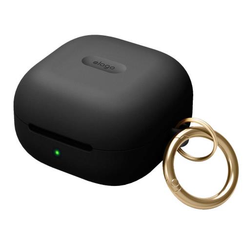 elago Galaxy Buds2 Pro/Buds 2 / Buds Pro/Buds Live/FE 対応 ケース シリコン カラビナ 耐衝撃 薄型 ケースカバー 衝撃 吸収 ソフト 傷防止 落下防止 保護 カバー [ ギャラクシーバッズ 2 / プロ/ライブ 他 対応 ] HANG CASE ブラック