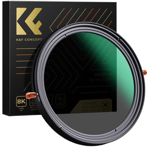 KF Concept 77mm 可変NDフィルターND2-ND32+CPLフィルター 1枚2役レンズフィルター X状ムラなし 日本製AGC光学ガラス HD超解像力 低い反射率 28層ナノコーティング 撥水撥油キズ防止 ビデオ/風景撮影の減光フィルター 偏光フィルターメーカー直営店