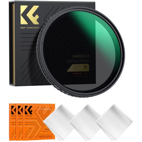 KF Concept 43mm 可変NDフィルター ND2-ND32 X状ムラなし 日本製AGC光学ガラス HD超解像力 超低い反射率 28層ナノコーティング 撥水撥油キズ防止 薄枠 ビデオ/風景撮影のレンズフィルターメーカー直営店