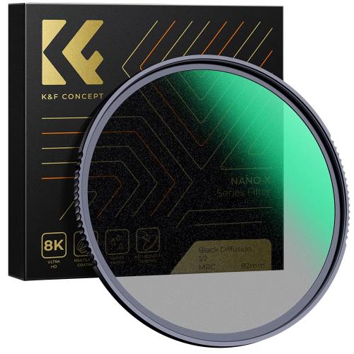 KF Concept 52mm ブラックミスト1/2 ソフト効果1/2 コントラスト調整用 ソフト描写用フィルター 日本製AGC光学ガラス 航空アルミ材質 超薄枠 撥水 撥油 擦り傷防止 ビデオ、Vlog、ポートレート最適（52mm Black Mist）メーカー直営