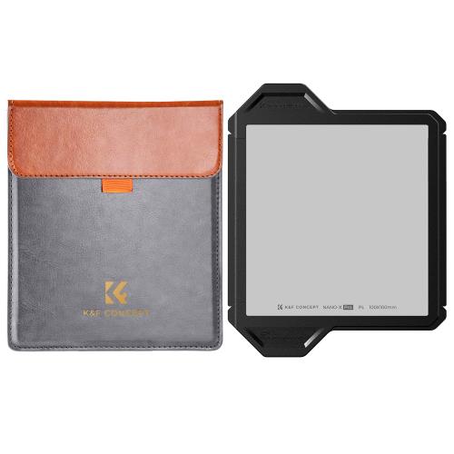 KF Concept 角型PLフィルター 角型フィルター 反射低減 AGC光学ガラス 36層ナノコーティング 撥水防汚キズ防止 保護フレーム付き 落下防止 100*100*2mm（NANO-X-Proシリーズ）