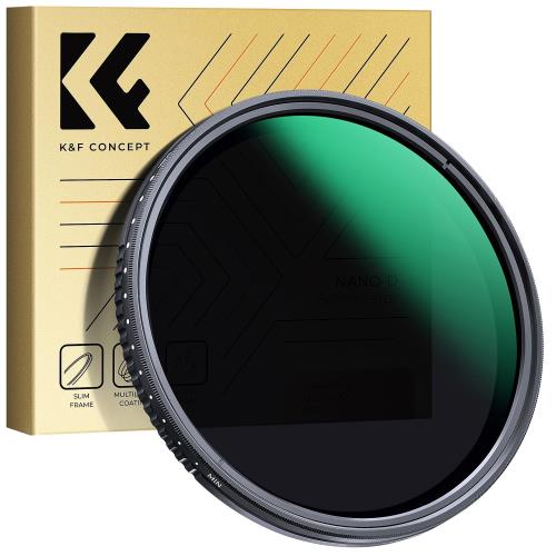 KF Concept 82mm ND2-ND400 可変NDフィルター 減光量調整 360°無段階調節可能 AGC光学ガラス 24層コーティング 撥水防汚 薄型 動画撮影/風景撮影に最適（NANO-D シリーズ）