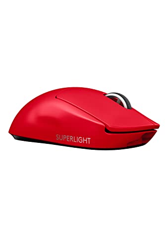 Logicool G PRO X SUPERLIGHT 無線電話 ゲーミングマウス G-PPD-003WL-RD 軽さ 63g未満 LIGHTSPEED HERO 25K検知器 POWERPLAY 無線電話 申し受ける 相応う ゲーミング 二十日鼠 赤いこと 赤 パソコン windows 国内置き目品