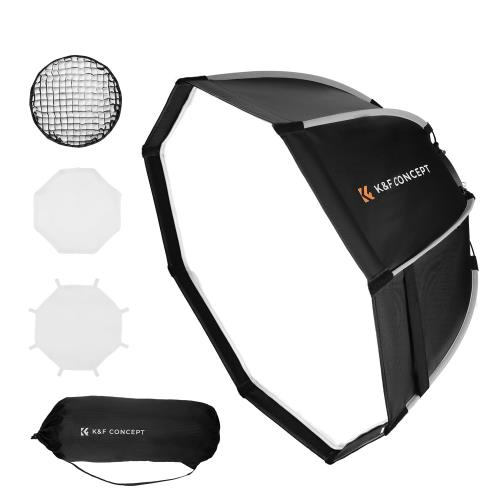 KF Concept ソフトボックス 八角形 90cm 撮影 照明用 ライトボックス オクタゴン型 ライトボックス 折りたたみ式 収納便利 ボーエンズマウント スピードライト/COBライト/ストロボライト対応