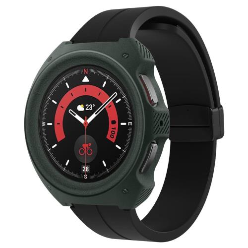 Caseology Galaxy Watch 5 pro ケース 45mm サンドストーン TPU 柔軟性 耐久性 保護力 干渉なし 突起カバー 画面保護 ヴォールト - ミッドナイトグリーン画像