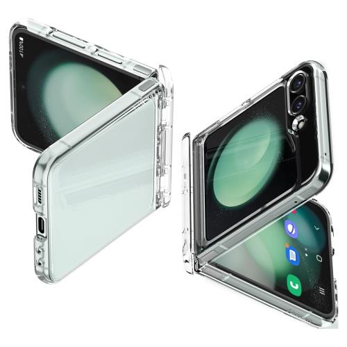 Spigen Galaxy Flip5 ケース クリア [ SC-54D | SCG23 ] 超薄型 超軽量 耐衝撃 ワイヤレス充電 対応 さらさら マット仕上げ レンズ保護 指紋防止 擦り傷防止 ギャラクシー Z フリップ5 シン・フィット プロ ACS06844 (クリスタル・クリア)