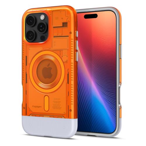 17年社歴の技術力Spigen iPhone 16 Pro ケース MagSafe対応 マグネット搭載 米軍MIL規格 クラシック・C1・マグフィット ACS08560 (タンジェリン)