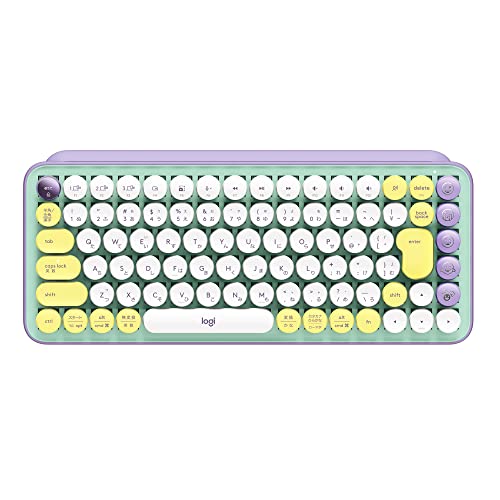 ロジクール POP KEYS K730PL メカニカル ワイヤレス キーボード パープル 日本語配列 メカニカルキーボード ワイヤレスキーボード bluetooth Logi Bolt Unifying非対応 windows mac chrome iPad ios Android 無線 K730 国内