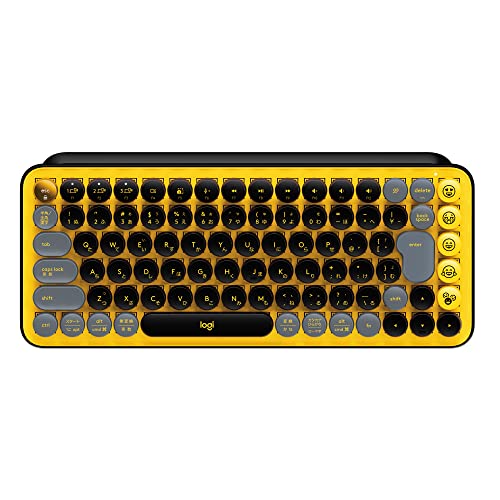Logicool(ロジクール) POP KEYS K730YL メカニカル ワイヤレス キーボード イエロー 日本語配列 メカニカルキーボード ワイヤレスキーボード bluetooth Logi Bolt Unifying非対応 windows mac chrome iPad ios Android 無線 K730 国内