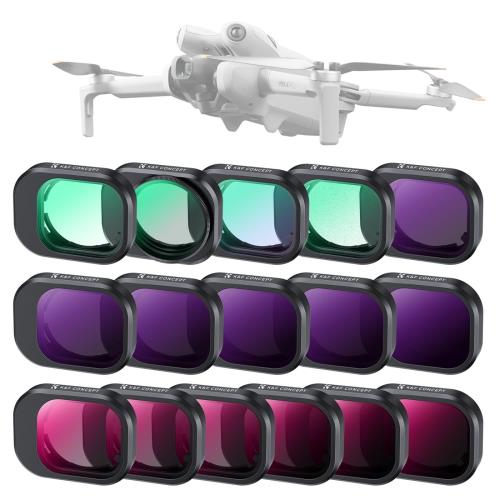 KF Concept [16枚入り口・入口] DJI Mini 4 Pro用水漉し仕掛ける水晶体保護すること ND水漉し CPL水漉し 紫外線とり捨てる AGC光学硝子 高透過率率 防護水漉し 減光量合わせる 減光水漉し 照りかえし取りくずす 28層ナノ上塗り 撥水防汚