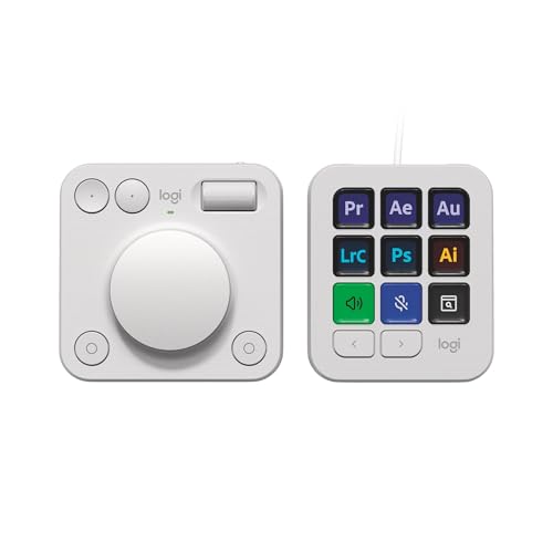 ロジクール MX 創造的 コンソール KXCCPG 押し手デバイス 手がかりパッド ルパッド Adobe Bluetooth Logi Bolt USB Type-C Photoshop Illustrator Premiere Pro After Effects Audition すがた絵まとめ上げる 画像まとめ上げる すがた絵 画像 まとめ上げる ペイルグレー 国内