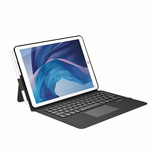 [iPad 10.2/10.5通用]Ewin・・ 新型 iPad 第９世代 ケース 日本語配列 タッチパッド付き 一体式Bluetooth 超薄型 第８/７世代 ipad pro 10.5 ipad air3 10.5対応 ワイヤレスキーボード pencil収納 日本語説明書付き (ブラック)