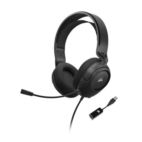 CORSAIR HS35 SURROUND V2 マルチプラット フォームゲーミングヘッドセット Dolby Audio 7.1 3.5粍繋ぎ合わせる 全指向性マイクロホン付き添い人 音の大きさ合わせる能力のある 炭素 パソコン/Mac当て嵌める CA-9011386-AP