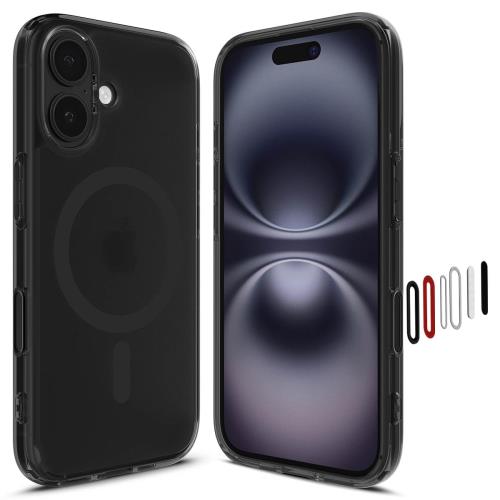 カメラコントロールカバー付き Spigen iPhone 16 ケース MagSafe対応 クリア 黄変防止 ストラップホール 米軍MIL規格 ウルトラ・ハイブリッドT・マグフィット ACS09074 (フロスト・ブラック)
