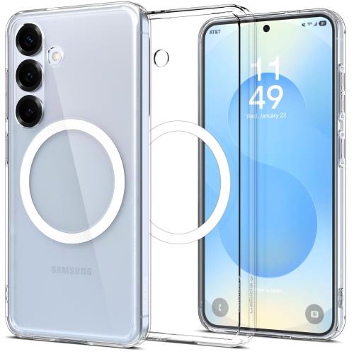 Spigen Galaxy S25 ケース クリア Magfit対応 耐衝撃 薄型 軽量 ストラップホール 黄変防止 米軍MIL規格 透明 エアスキン・ハイブリッド・マグフィット ACS09011 (クリア・ホワイト)
