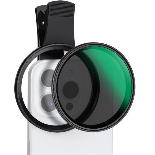 KF Concept スマホレンズ ND2-32フィルター+スマホ用グリップ キット段階光量調整＆スローシャッターで撮影for iPhone 16 15 14 13 12 11 互換性 スマホ用レンズ 流れる水や風に揺れる木々や動画撮影などに最適