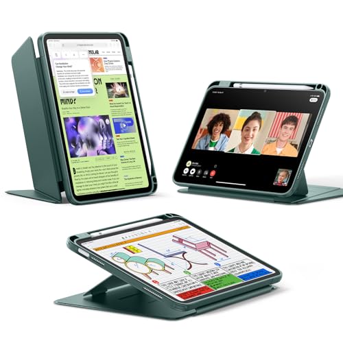 ESR iPad 11世代 (A16) ケース iPad 第10世代 / 第11世代 専用カバー (2022/2025モデル) ペン収納 縦横スタンド マルチアングルケース 耐衝撃 11インチ/10.9インチ対応 Flipシリーズ グリーン