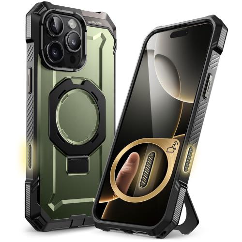 SUPCASE iPhone 16 Pro Max ケース 6.9インチ 2024 カメラコントロールボタン MagSefe対応 内蔵リング スタンド 横縦両立 超強磁力 耐衝撃 軍用規格保護 四角強化 滑り止め ワイヤレス充電対応 UBGripシリーズ