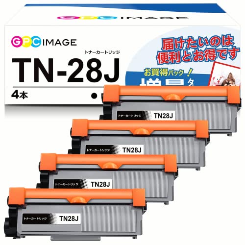 GPC Image 互換トナーカートリッジ 28J 4本セット TN-28J 大容量タイプ ブラザー(Brother)用 TN28J 互換トナー 印刷枚数:約2600枚 HL-L2360DN HL-L2320D HL-L2365DW DCP-L2520D DCP-L2540DW MFC-L2720DN MFC-L2740DW FAX-L2700DN 対応の 28J トナー 個包装