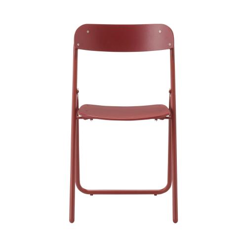 無印良品 スチールパイプ折りたたみチェア板座 エンジ 幅45×奥行50×高さ79cm 83497668