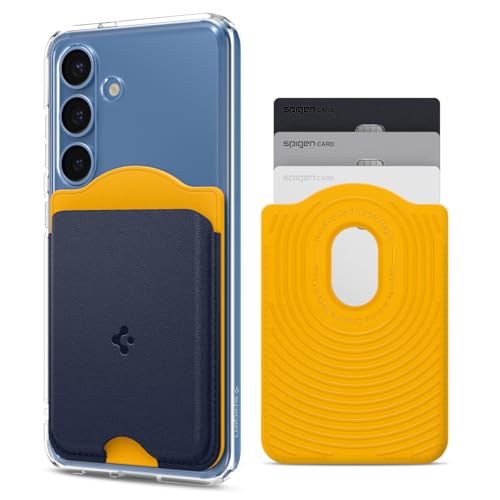 [Spigen] Galaxy S25シリーズ専用 マグネット内蔵 かわいい カードケース ツートンカラー カードホルダー 3枚収納 ウォレット－ナノポップ・マグフィット AFA09209（ブルーベリー・ネイビー）