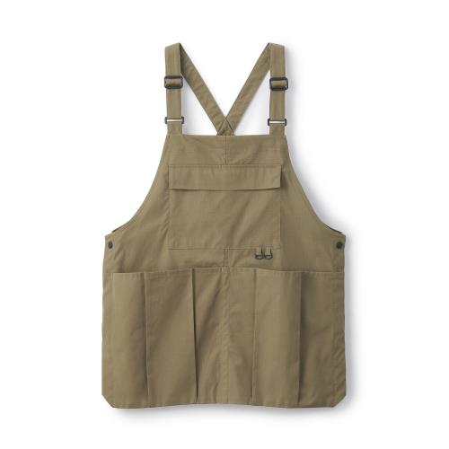 MUJI 無印良品 燃えにくい素材を使ったアウトドアエプロン ・フリーサイズ カーキベージュ 84294624