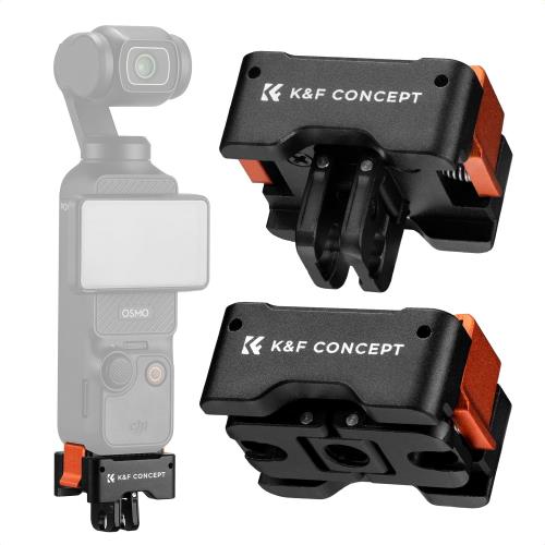 KF Concept 2個入り Osmo Pocket 3用マウントベース オズモポケット3 用 クイックリリースベース 1/4ネジ穴 アクションカメラ用アクセサリー クイックリリースJ型バックル付 三脚や自撮り棒などに取り付け可能 アルミ合金製