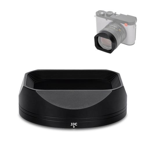 JJC ねじ込み式 メタルスクエアレンズフード ライカ Leica Q3 / Q3 43 / Q2 用 マクロ撮影可能 純正の49mm保護フィルターとレンズキャップ 装着可能 Leica Q3 Q3-43 カメラアクセサリー