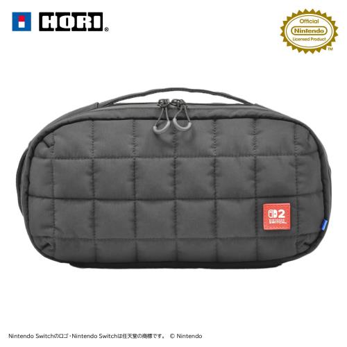任天堂ライセンス商品キルティングミディアムポーチ for Nintendo Switch・・ 2 ブラックSiwtch2・旧Switch両対応