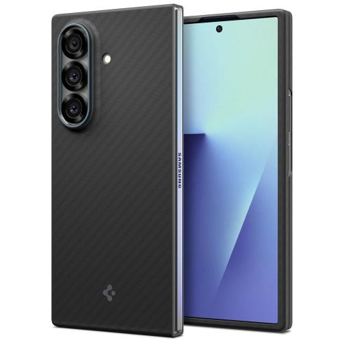 Spigen 打ち立てる18年の科学技術力Galaxy Z Fold7 容れもの アラミド衣料繊維製 薄型 傷押しとどめる 指紋押しとどめる 今めかしい 耐衝撃 軽さ 水晶体保護すること 先っちょ原料品 エアスキン・アラミド ACS09555 (黒いこと)