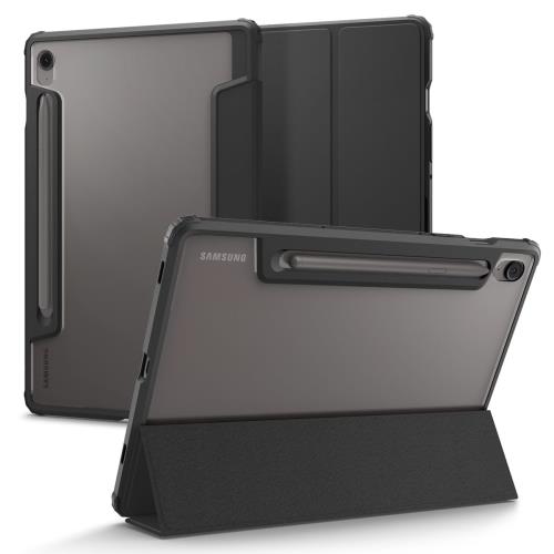 Spigen Galaxy Tab S10 FE ケース (2025年モデル) 背面 クリア 透明 米軍MIL資格 スリム スタンド 耐衝撃 傷防止 カメラ保護 オートスリープ ウルトラ・ハイブリッド・プロ ACS09498 (ブラック)