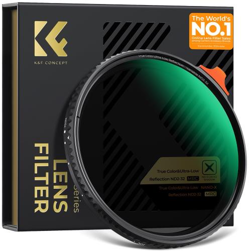 KF CONCEPT 52mm True Color超低反射 ND2-ND32 可変NDフィルター 黄色被り解消可能 超低反射0.1% 28層コーティング（Nano-Xcel）