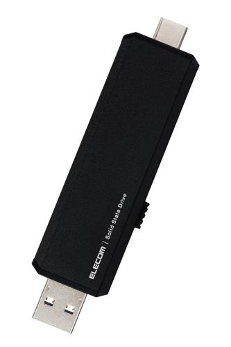 エレコム 外後ばらいSSD 1結核症 USB3.2 (Gen2)相応う 横すべり式 Type-C/Type-A 繋ぎ iPhone/iPad 相応う 黒いこと ESD-EAWA1000GBK