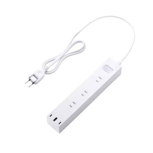 エレコム 電源タップ USBタップ 30W 3ポート Type-C USB-A 6個口 1m 一括スイッチ 回転脚付き 雷ガード付き ホワイト ECT-3910WH