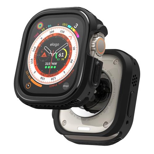 elago Apple Watch Ultra 3 2 1 49 mm 対応 ケース 耐衝撃 軽い シンプル 保護ケース Appleウォッチ ソフト TPU カバー アップルウォッチウルトラケース [ AppleWatchUltra アップルウォッチウルトラ 49mm 対応 ] ARMOR CASE ブラック
