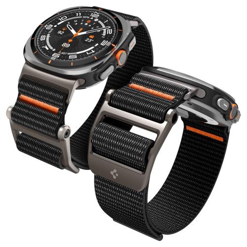 Spigen DuraPro Flex Samsung Galaxy Watch Ultraバンド 47mm 調節可能なソロループバンドストラップ (2024) 用 - ブラック