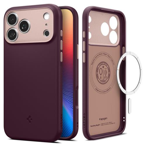Spigen 創業18年の技術力 iPhone 17 Pro Max ケース MagSafe対応 マグネット搭載 ストラップホール 米軍MIL規格 ナノポップ・マグフィット (バーガンディ・ビーン) ACS09914
