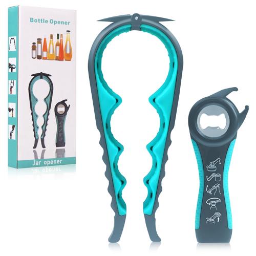 Sediven 瓶の蓋 オープナー ジャーオープナー 蓋開ける道具 蓋開け 4段階 多機能ボトルオープナー キャップ ペットボトル 弱い手用ジャーオープナー 簡単 栓抜き ボトル (ブルー)画像