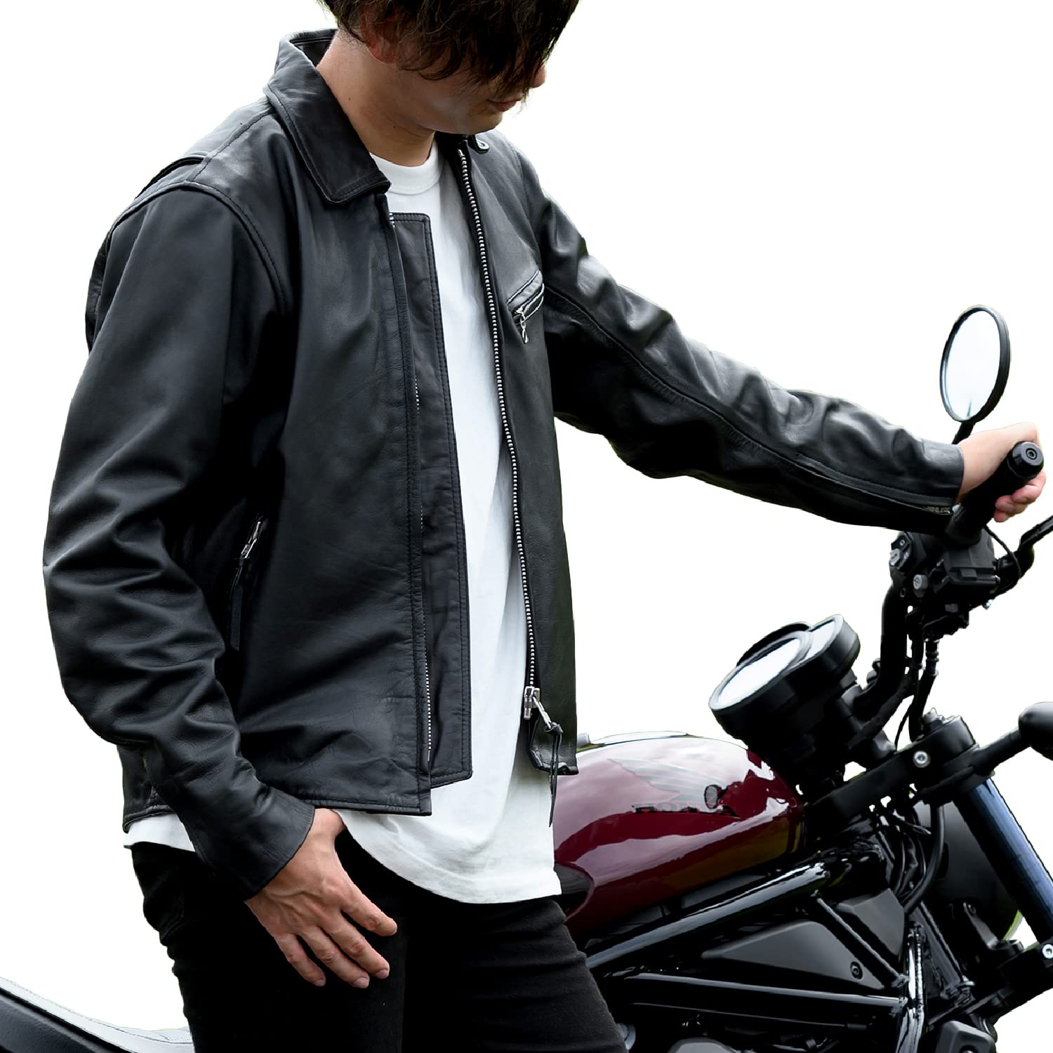 デイトナ(Daytona) バイク用 レザー ジャケット 本革(撥水加工) 春秋冬 シングル ライダース 襟あり DL-002 ブラック Lサイズ(メンズ) 24526