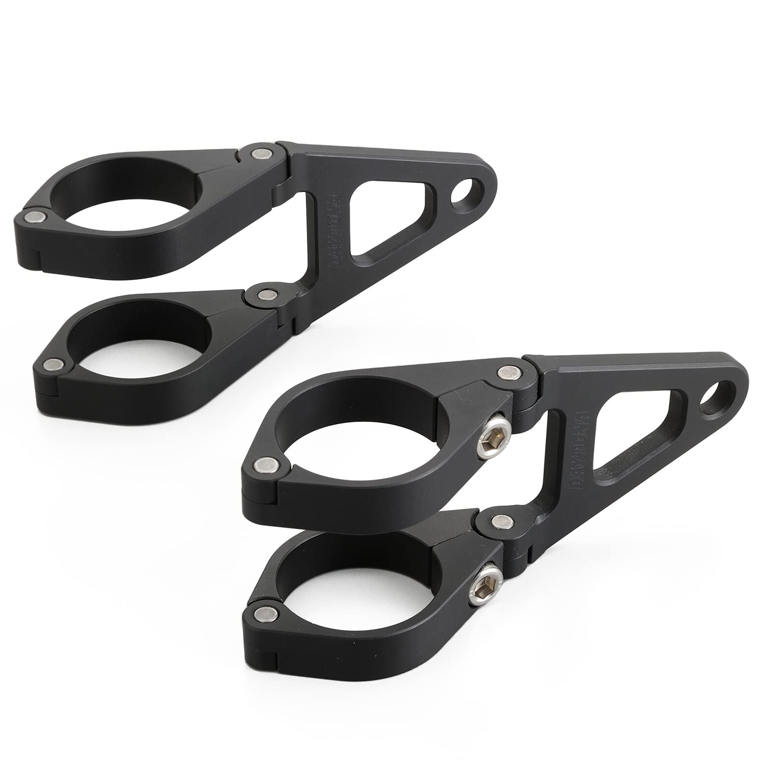 デイトナ(Daytona) バイク用 ヘッドライトステー 汎用 フォーククランプ アルミヘッドライトブラケット φ35mm/ショート 27901 ブラック