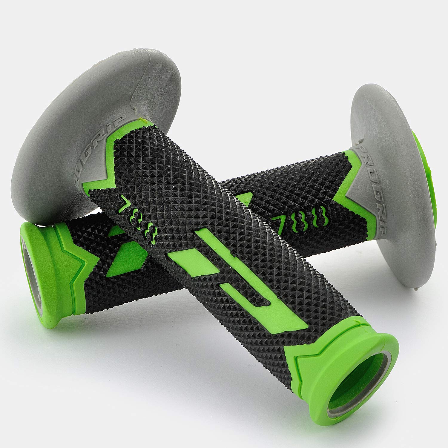 デイトナ(Daytona) PROGRIP(プログリップ) バイク用 グリップ ハンドル径φ22.2(オフロード)用 115mm 耐振ゲル エンド貫通 788タイプ グリーン 98115