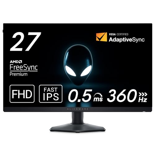 Dell AW2724HF 27インチ Alienware ゲーミングモニター(無輝点3年保証/FHD/Fast IPS,非光沢/DP×2,HDMI/sRGB 99%/縦横回転,高さ調整/0.5ms/360Hz/FreeSync Premium,HDR 10)