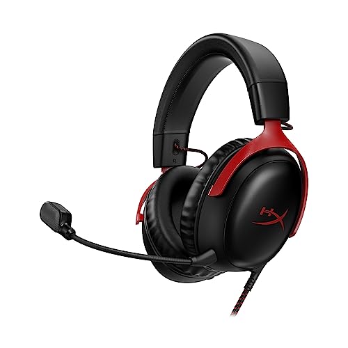 ハイパーエックス(HyperX) HyperX Cloud III? ゲーミングヘッドセット DTS Headphone:X空間オーディオ 53mmドライバー搭載 Cloud IIの 快適性 ブラック-レッド PC、PS5、PS4、Xboxシリーズ、Nintendo Switch、モバイル727A9AA