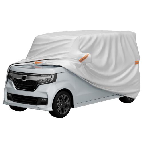 軽自動車カバーJOYTUTUS 車カバー 軽自動車専用 ボディーカバー 210T厚手 全天候型カバー 防水 防雪 防塵 防輻射 uvカット 耐強風 4層構造 車の塗装にも優しい 夜間安全警告 二本針 耐久性 軽自動車に適用「カバーサイズ：345cm*150cm*165cm」スペーシア/n-box/タント/ワゴン